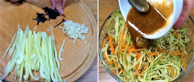 Кабачки по-корейски быстрого приготовления кружочками с морковью